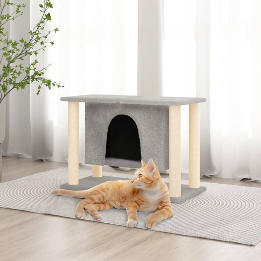 Cat set, sisal rope poles, light grey, 50 cm