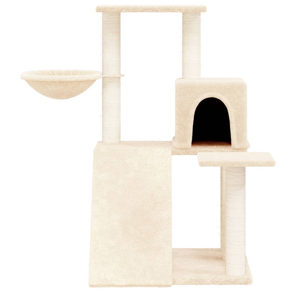 Set of cats with posts made of sisal rope, cream, 82 cm