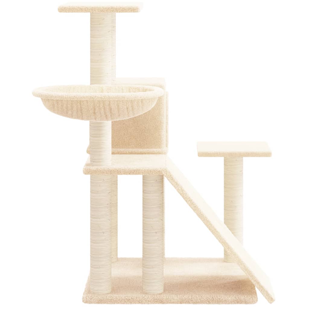 Set of cats with posts made of sisal rope, cream, 82 cm