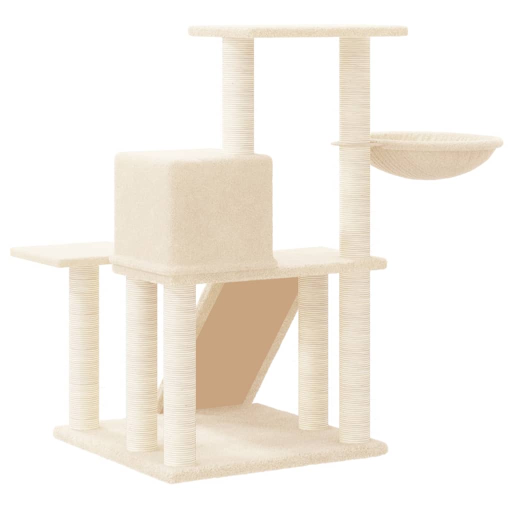 Set of cats with posts made of sisal rope, cream, 82 cm