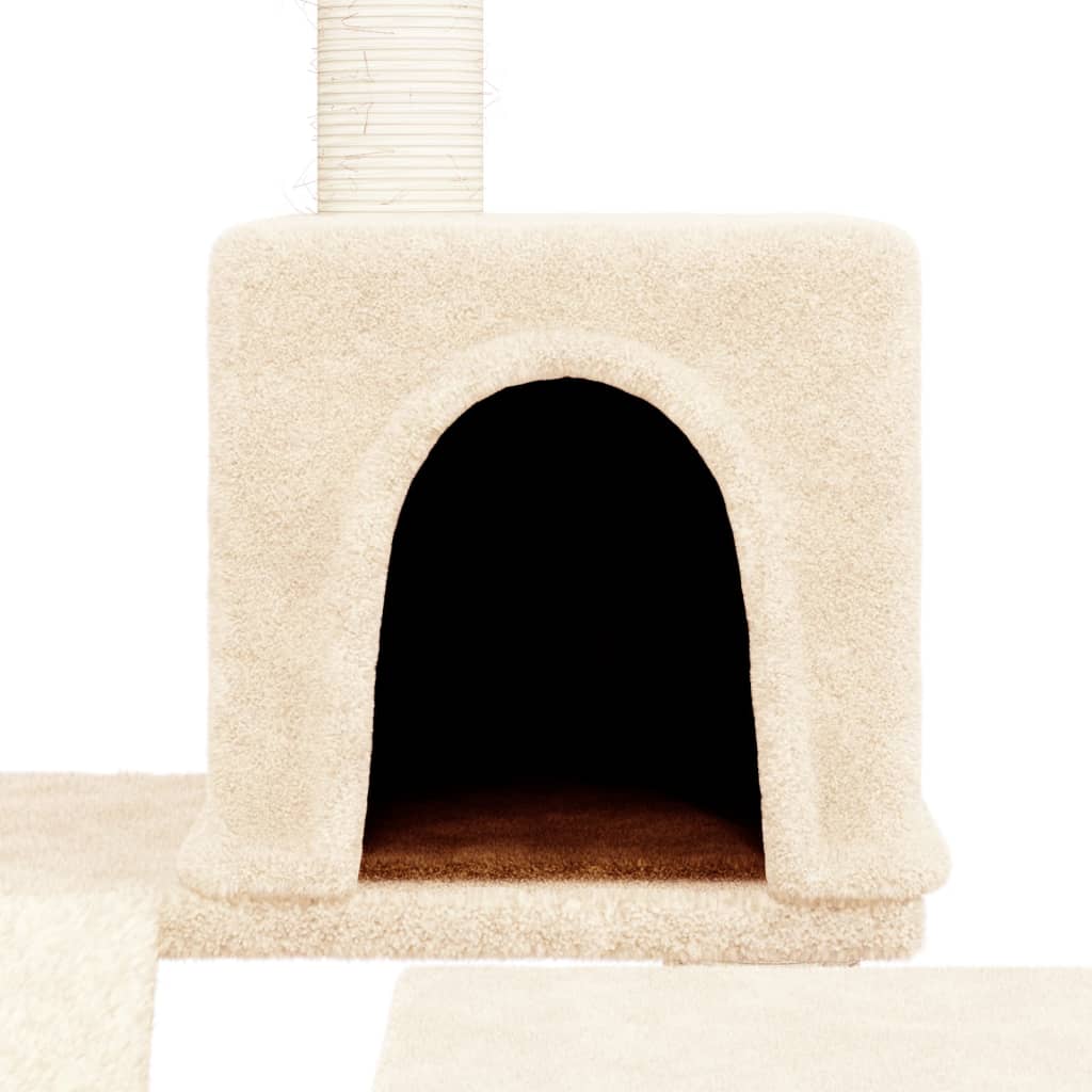 Set of cats with posts made of sisal rope, cream, 82 cm