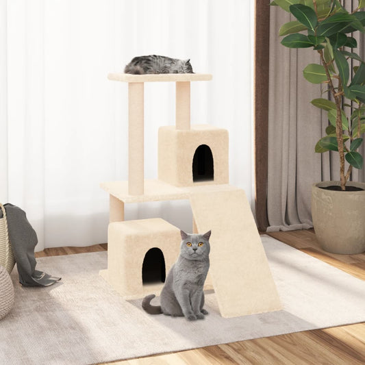 Set of cats with posts made of sisal rope, cream, 82 cm