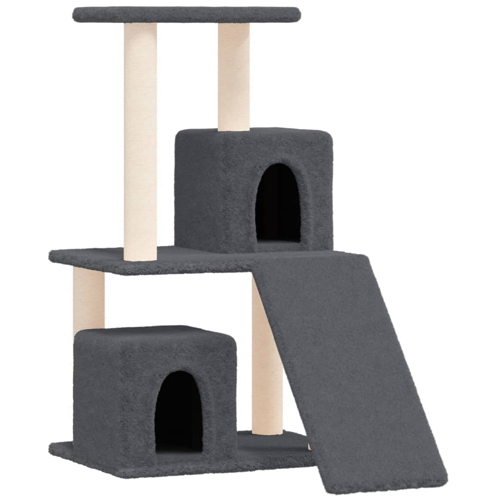 Set of cats with sisal rope poles, dark grey, 82 cm