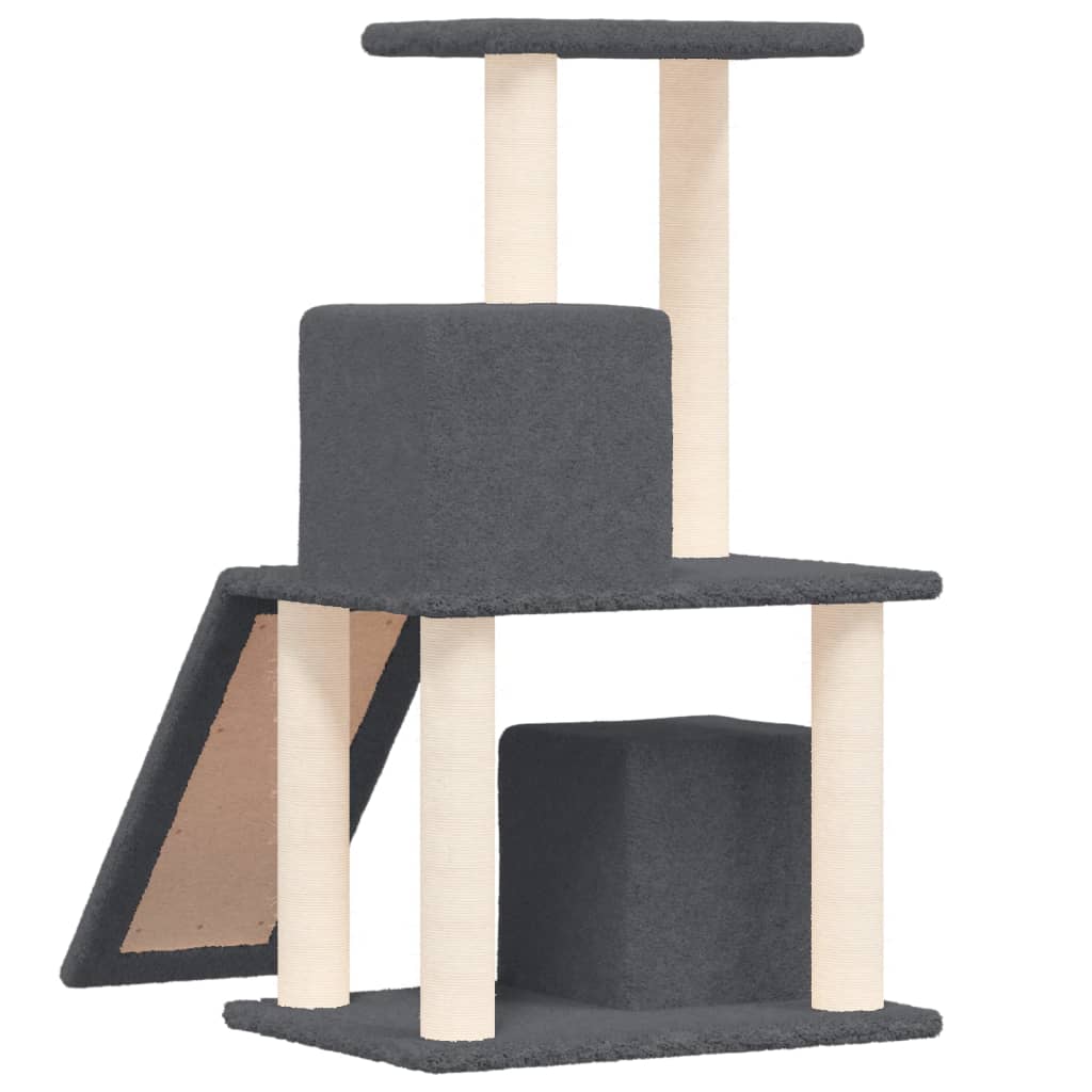 Set of cats with sisal rope poles, dark grey, 82 cm