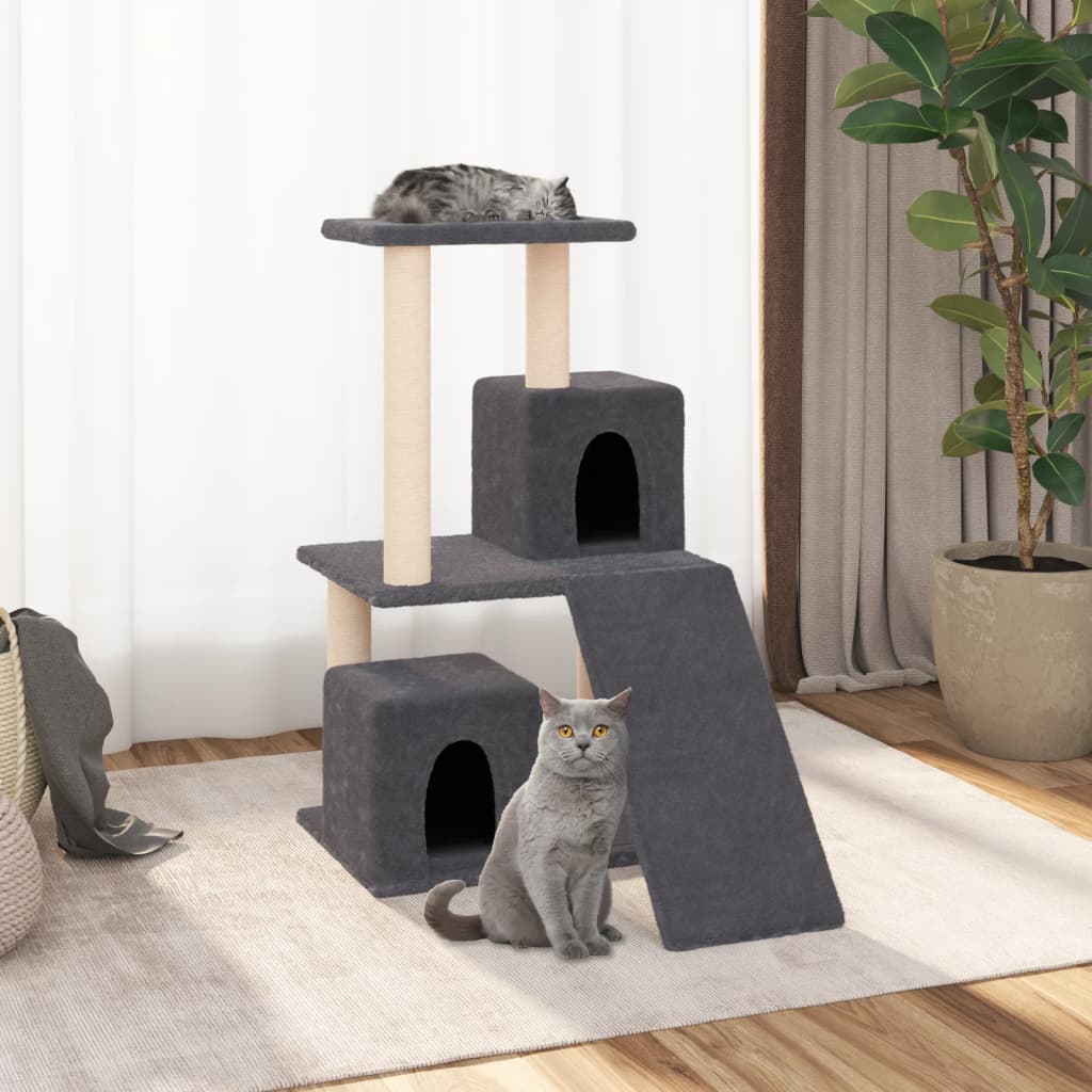 Set of cats with sisal rope poles, dark grey, 82 cm