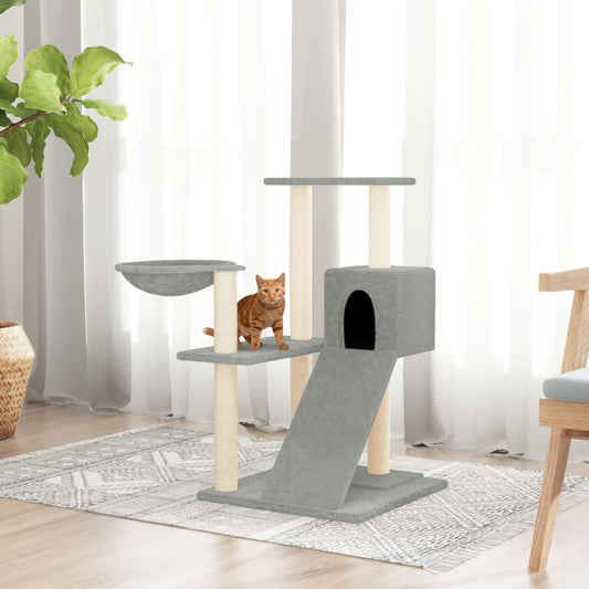 Cat set, sisal rope poles, light grey, 82 cm