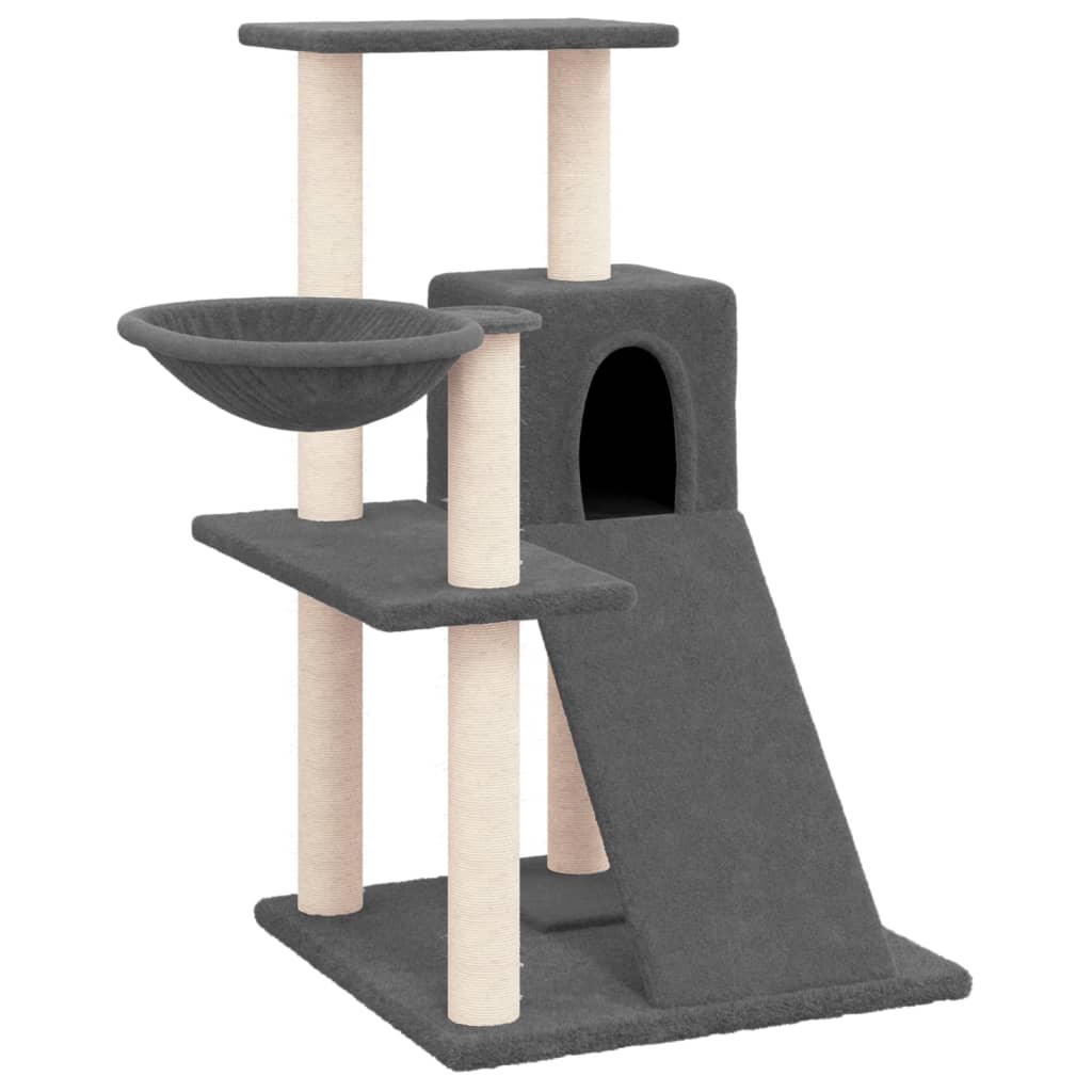 Set of cats with sisal rope poles, dark grey, 82 cm
