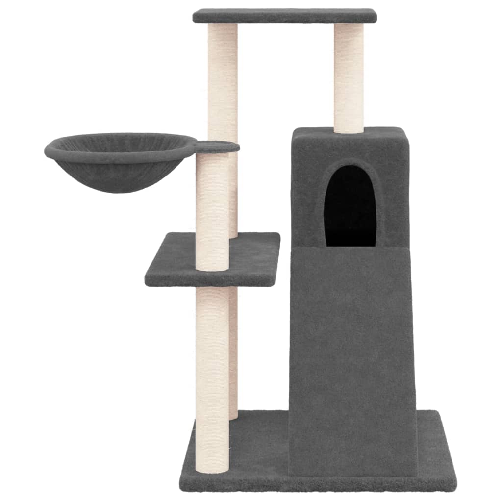 Set of cats with sisal rope poles, dark grey, 82 cm