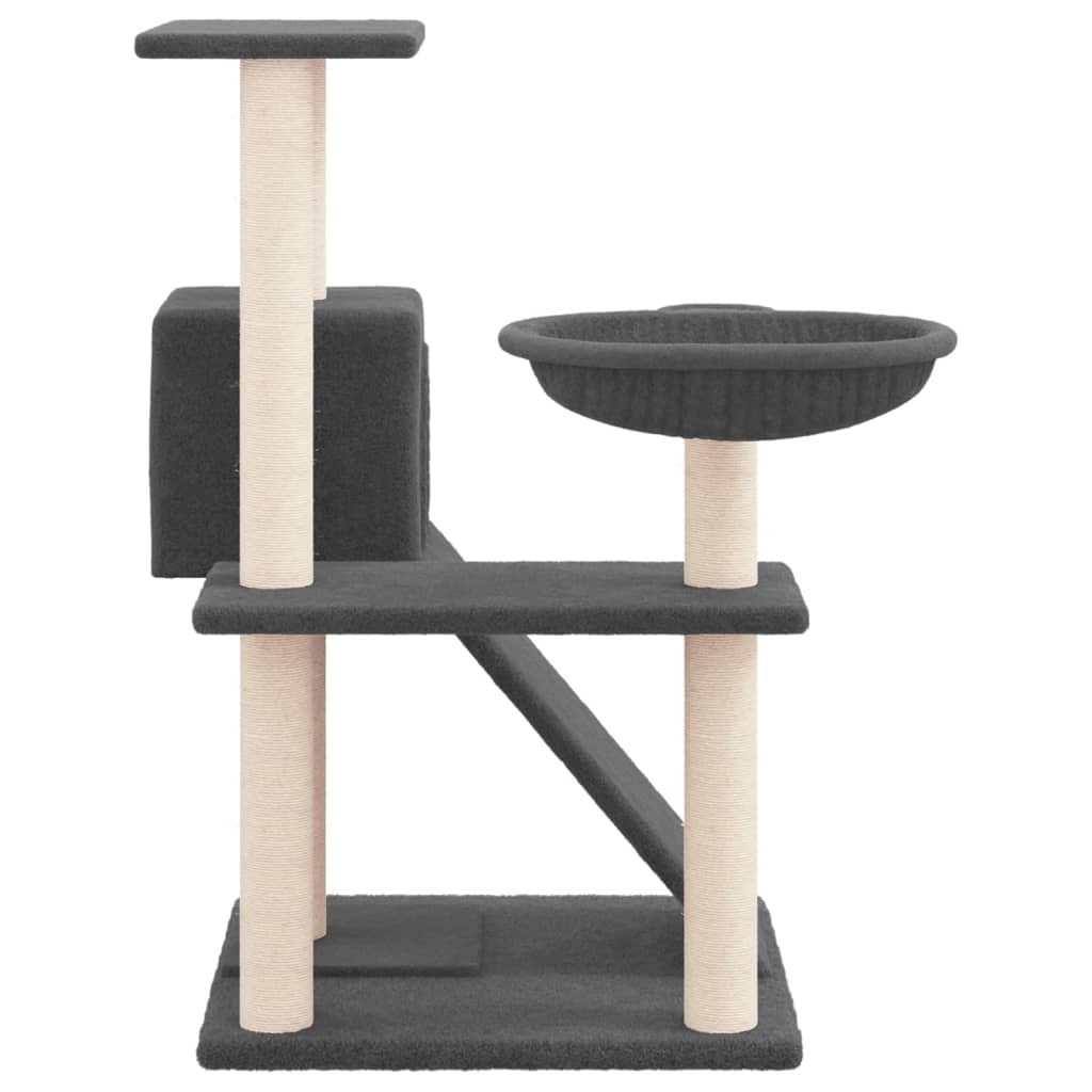 Set of cats with sisal rope poles, dark grey, 82 cm