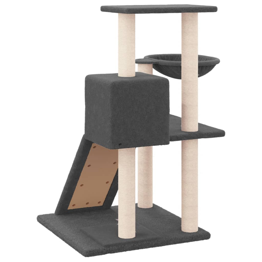 Set of cats with sisal rope poles, dark grey, 82 cm