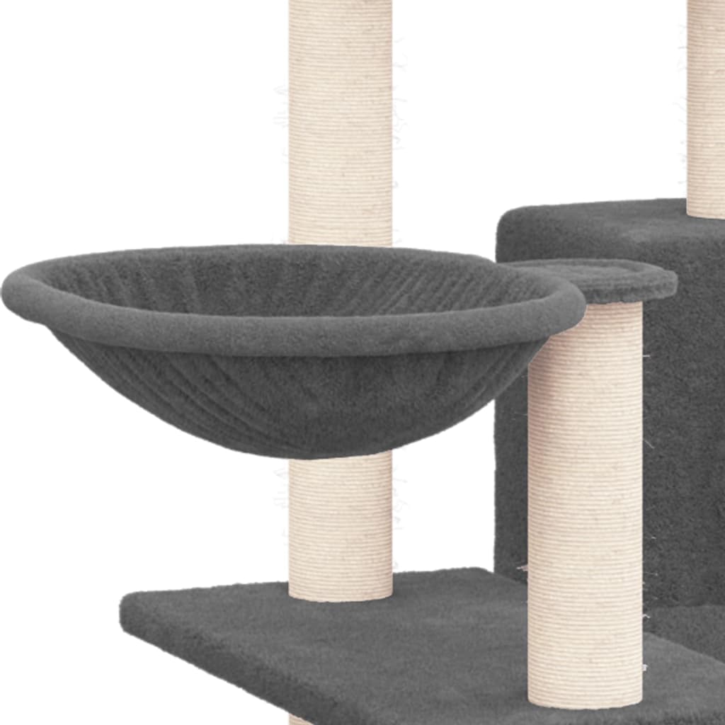 Set of cats with sisal rope poles, dark grey, 82 cm