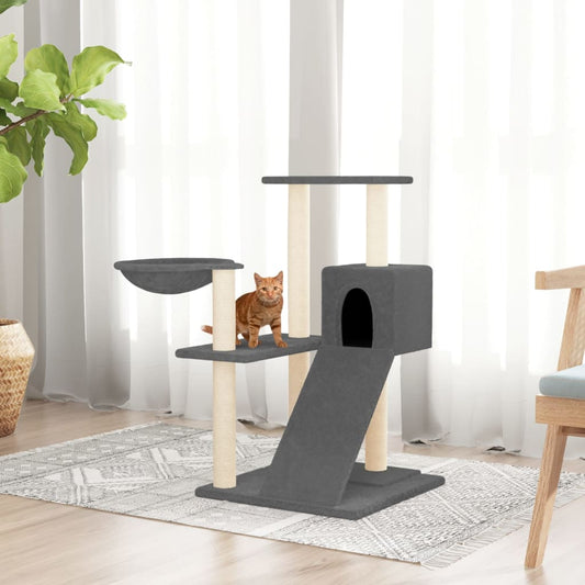 Set of cats with sisal rope poles, dark grey, 82 cm