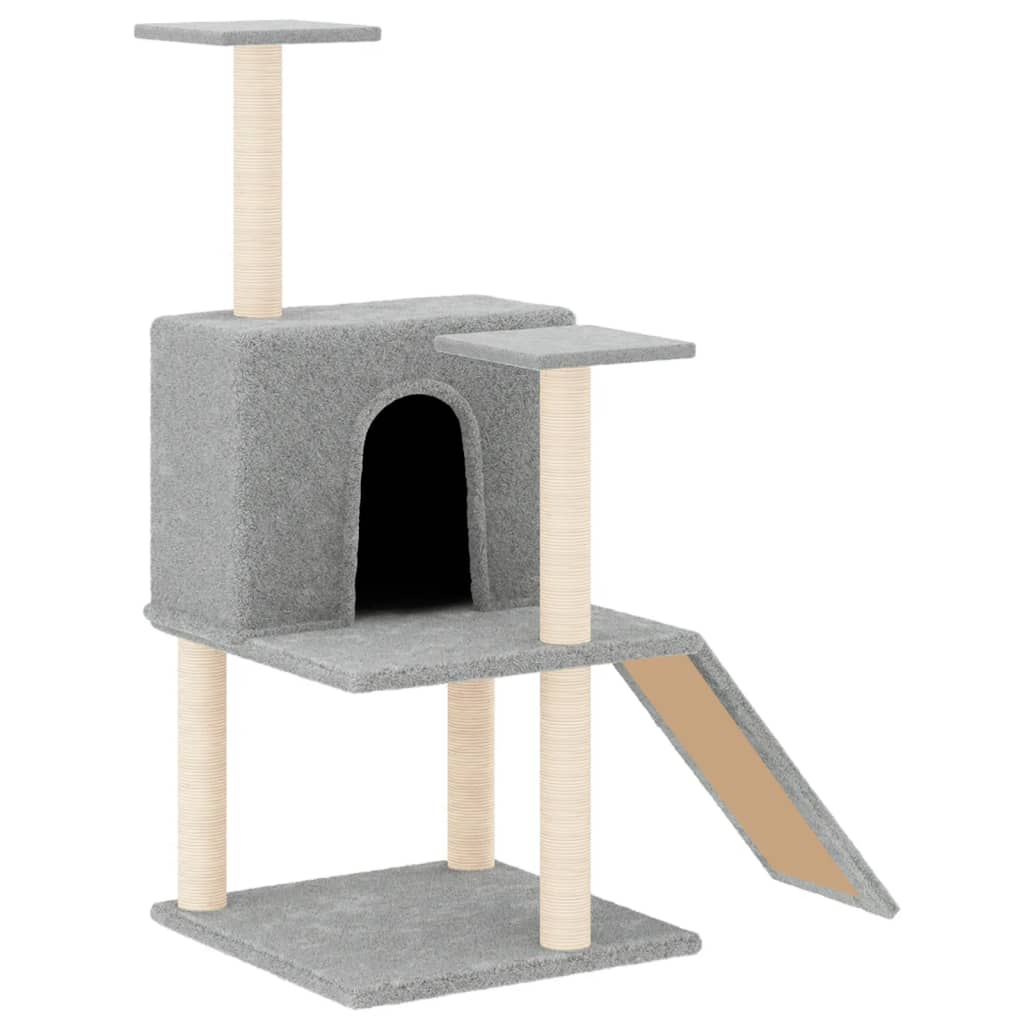 Cat set, sisal rope poles, light grey, 109 cm