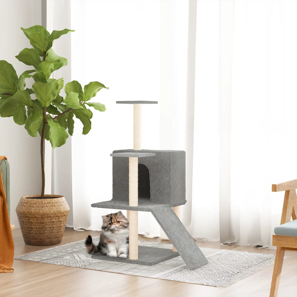 Cat set, sisal rope poles, light grey, 109 cm