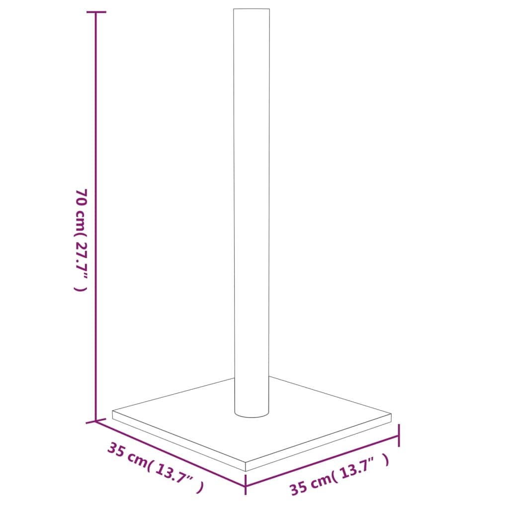 Scratching post for cats, dark grey, 35x35x70 cm