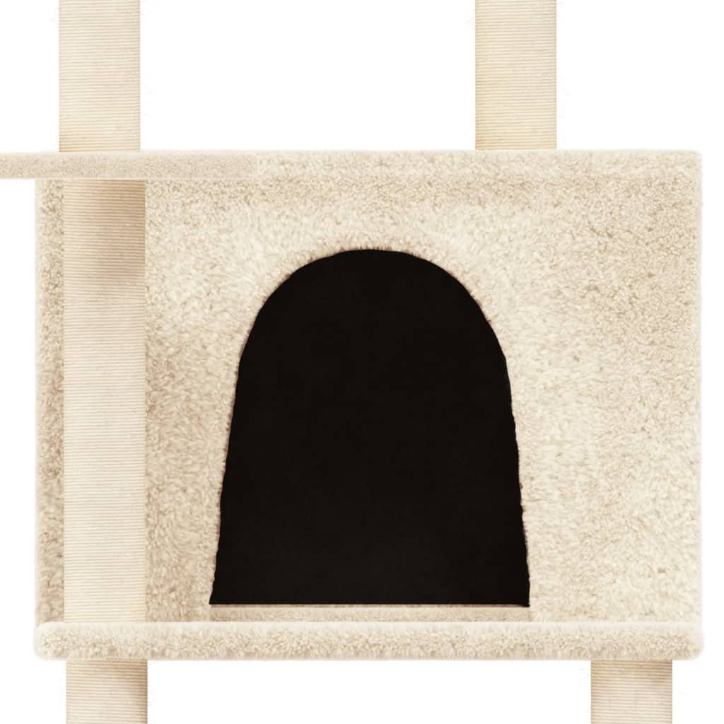 Cat set with sisal rope poles, cream, 166 cm