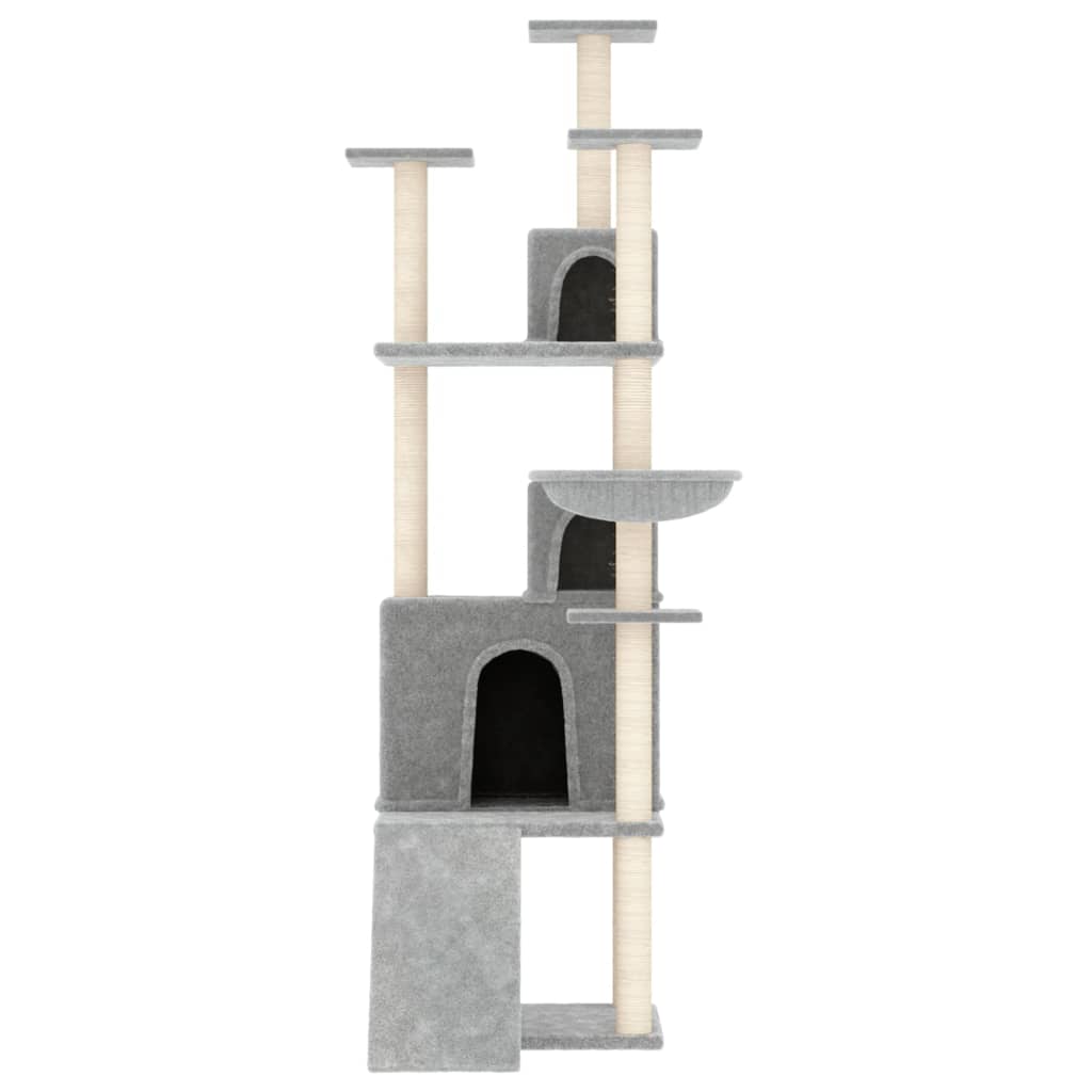 Cat set, sisal rope poles, light grey, 175 cm