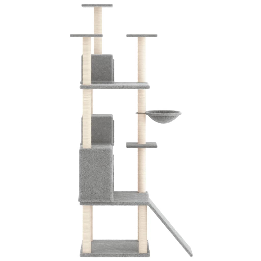 Cat set, sisal rope poles, light grey, 175 cm