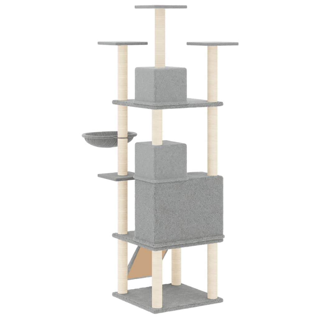 Cat set, sisal rope poles, light grey, 175 cm