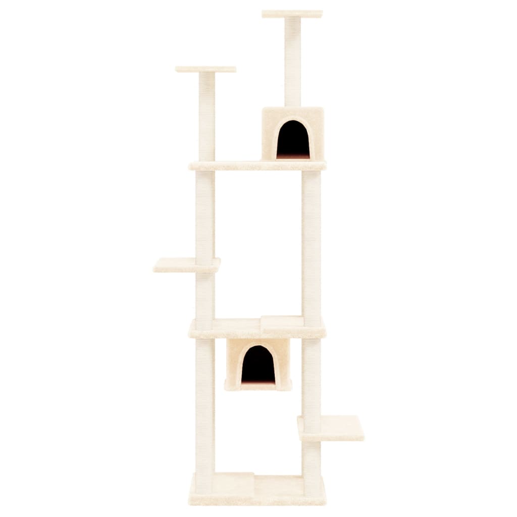 Cat set with sisal rope poles, cream, 176 cm