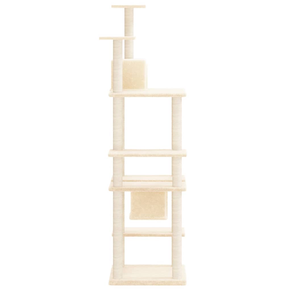 Cat set with sisal rope poles, cream, 176 cm