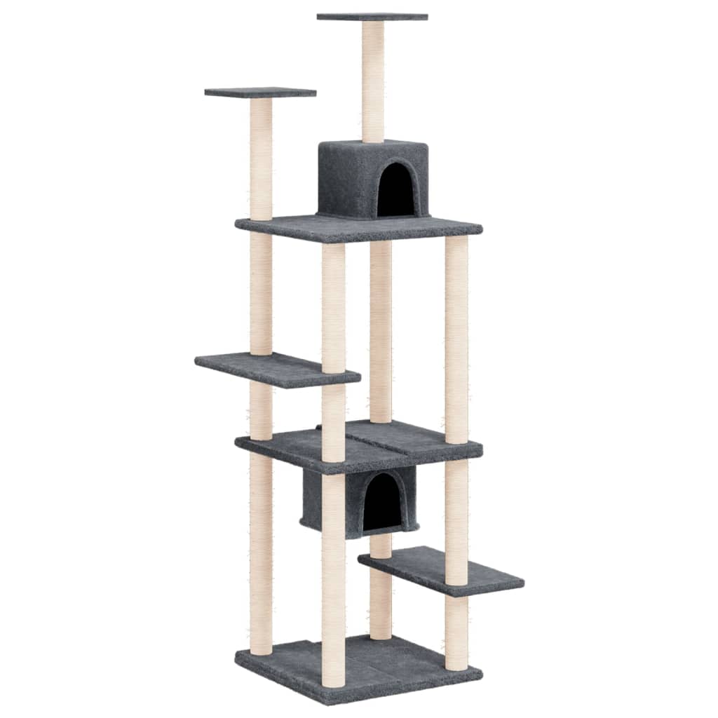 Cat set, sisal rope poles, dark grey, 176 cm