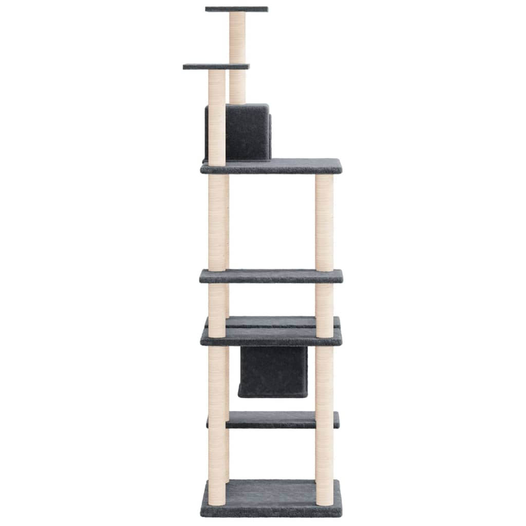 Cat set, sisal rope poles, dark grey, 176 cm