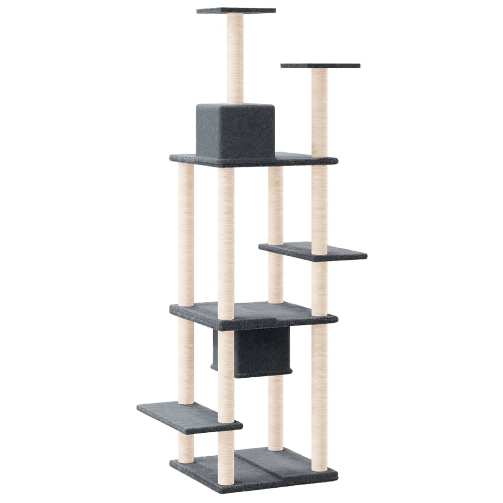 Cat set, sisal rope poles, dark grey, 176 cm