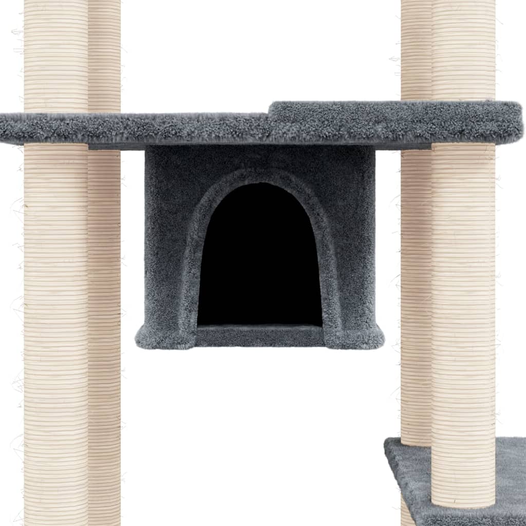 Cat set, sisal rope poles, dark grey, 176 cm