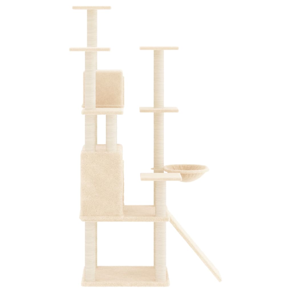 Cat set with sisal rope poles, cream, 154 cm