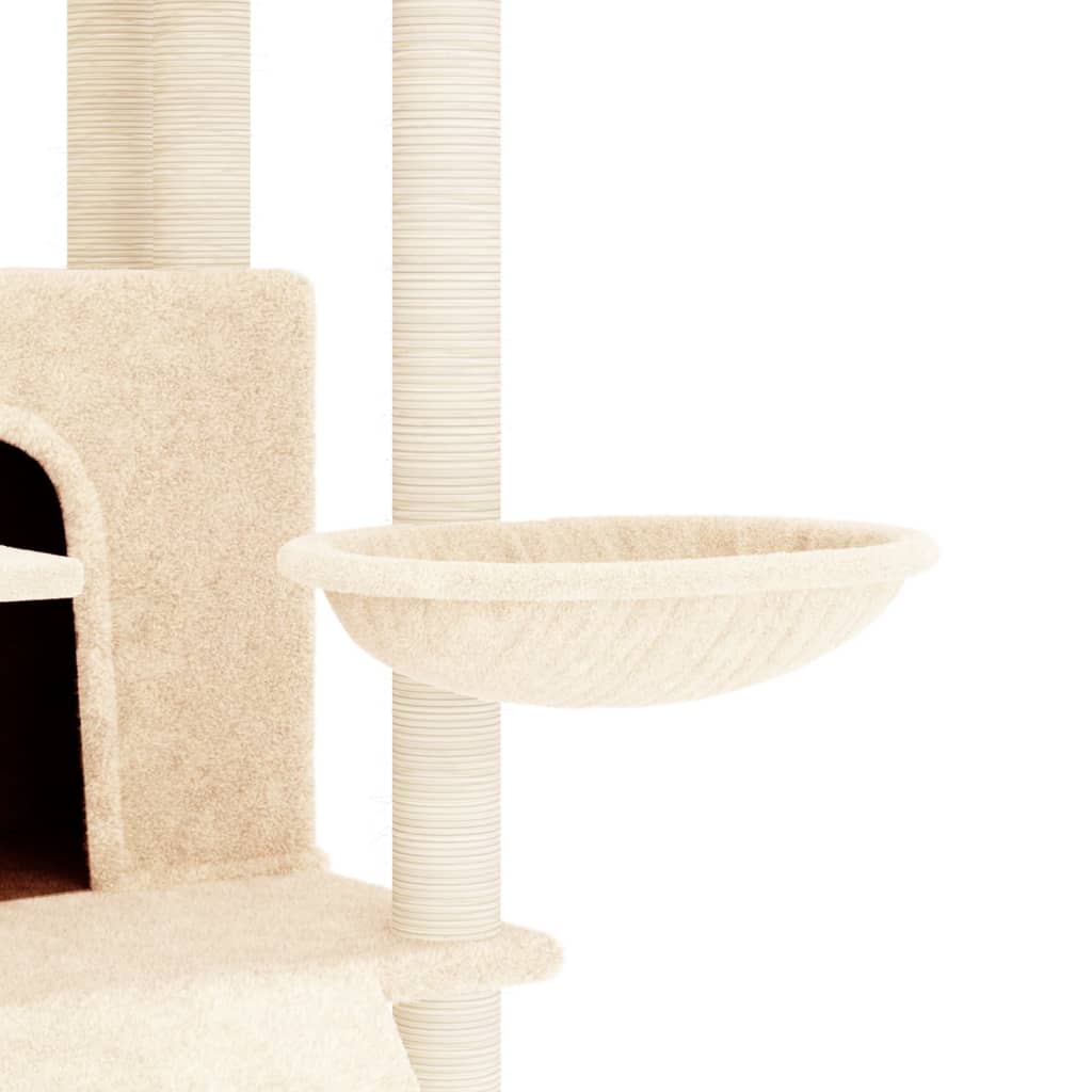 Cat set with sisal rope poles, cream, 154 cm