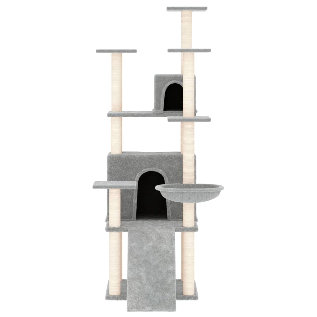 Cat set, sisal rope poles, light grey, 154 cm