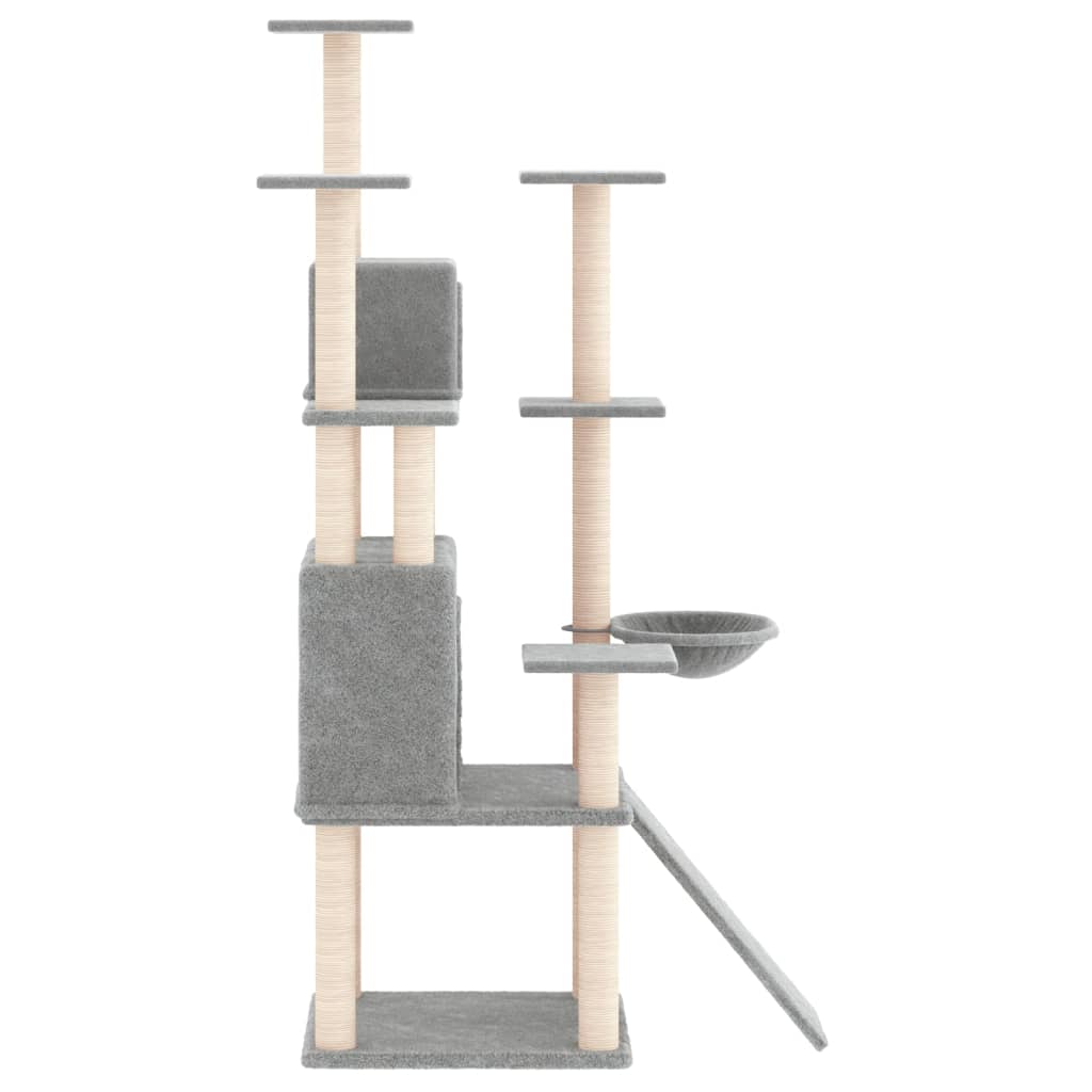 Cat set, sisal rope poles, light grey, 154 cm