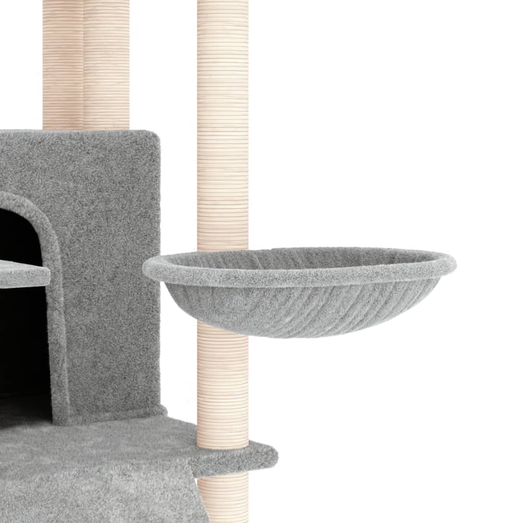 Cat set, sisal rope poles, light grey, 154 cm