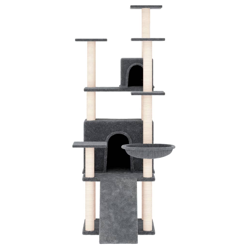 Cat set, sisal rope poles, dark grey, 154 cm