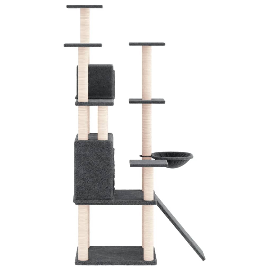 Cat set, sisal rope poles, dark grey, 154 cm