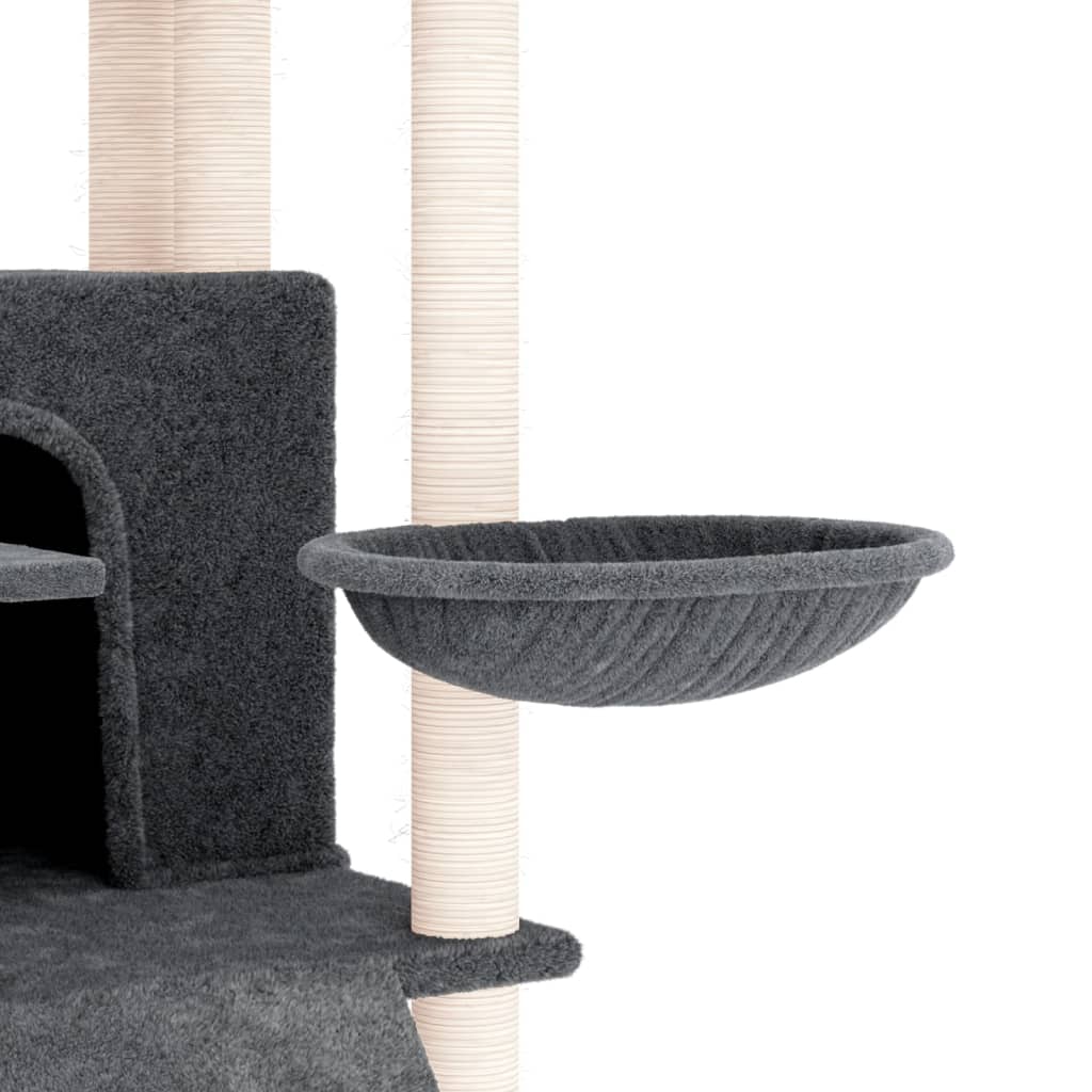 Cat set, sisal rope poles, dark grey, 154 cm