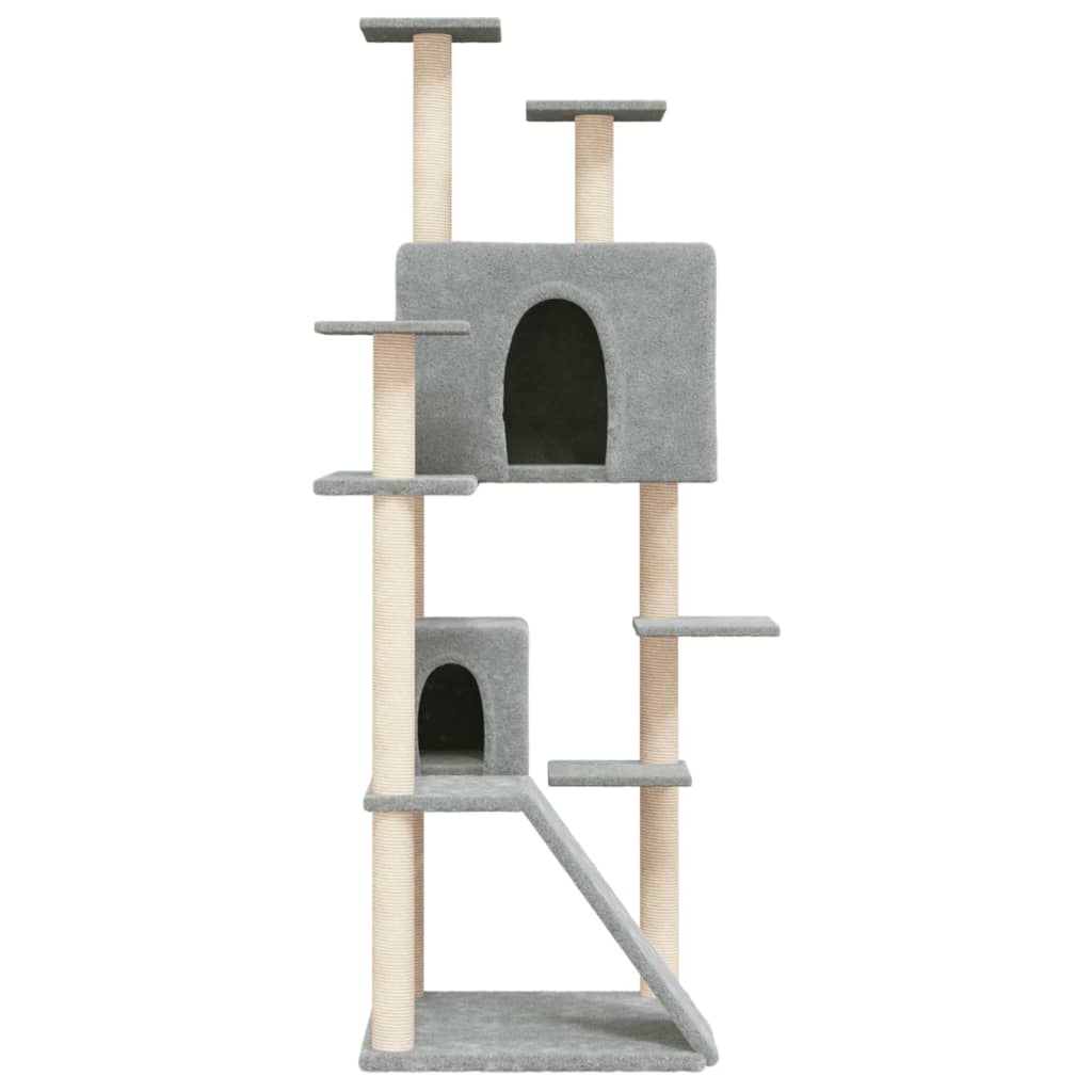 Cat set, sisal rope poles, light grey, 153 cm