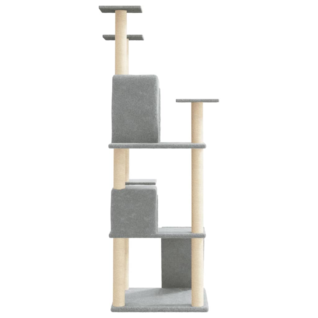 Cat set, sisal rope poles, light grey, 153 cm