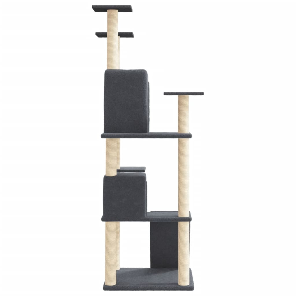 Cat set, sisal rope poles, dark grey, 153 cm