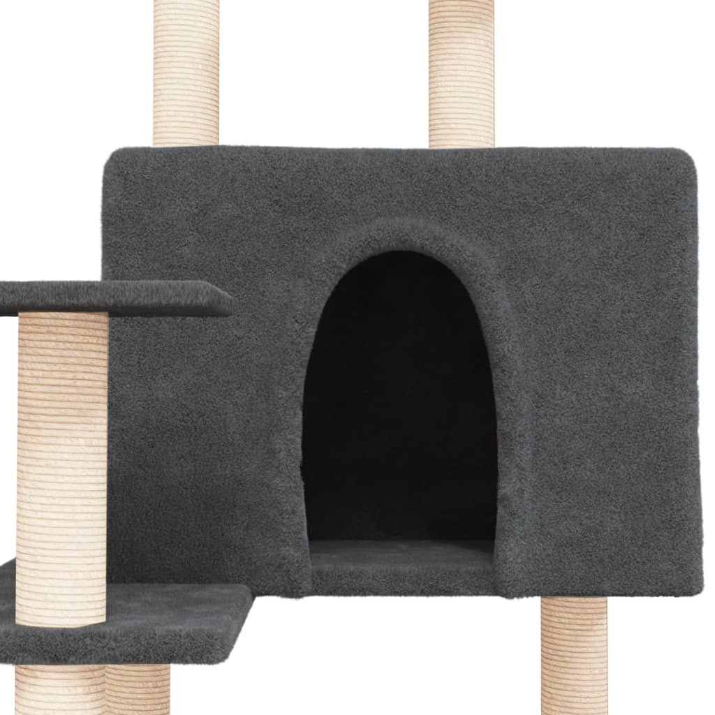 Cat set, sisal rope poles, dark grey, 153 cm