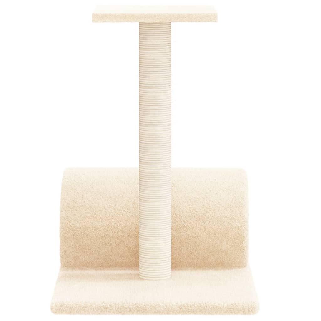 Scratching post for cats with tunnel, cream, 60x34.5x50 cm