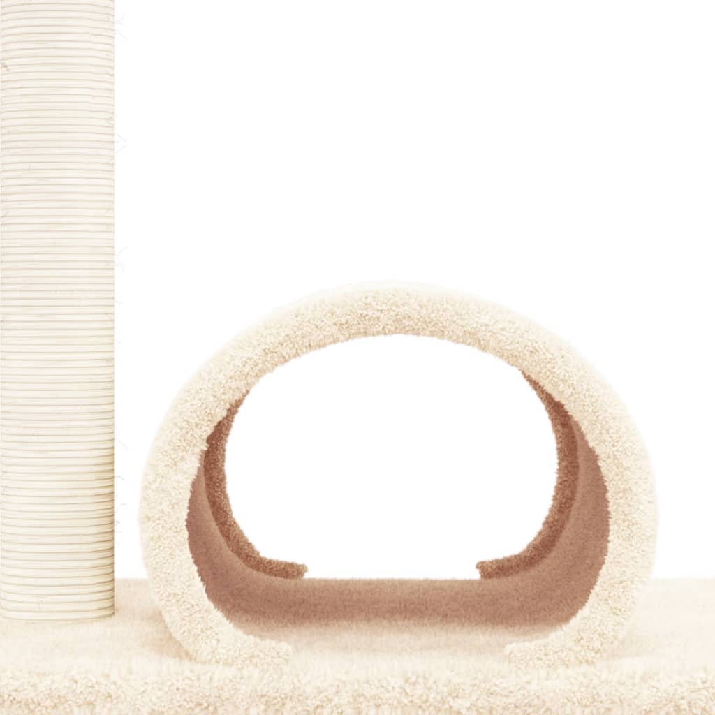 Scratching post for cats with tunnel, cream, 60x34.5x50 cm