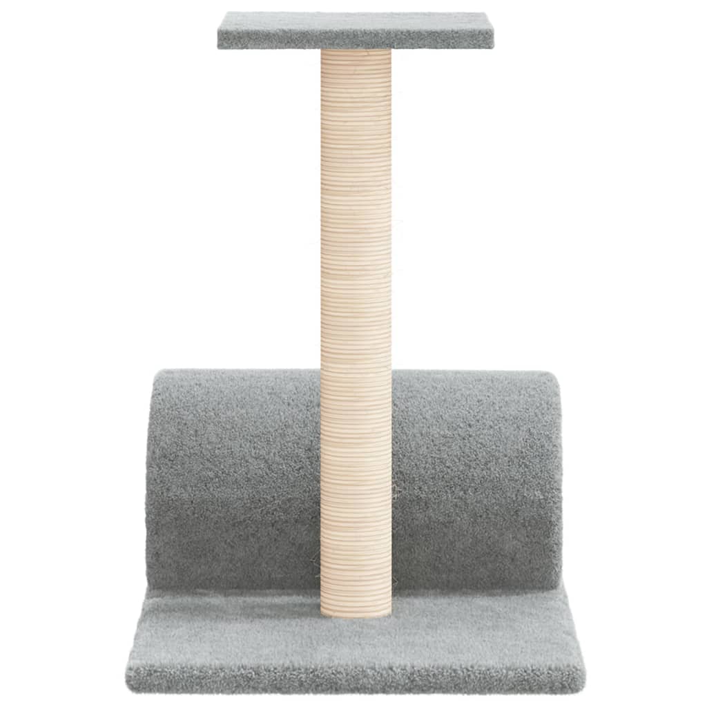 Cat scratching post with tunnel, light grey, 60x34.5x50 cm