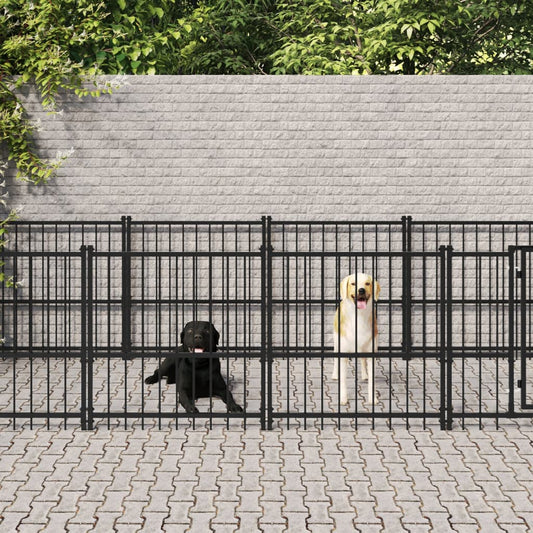 Outdoor dog pen, 9.38 m², steel