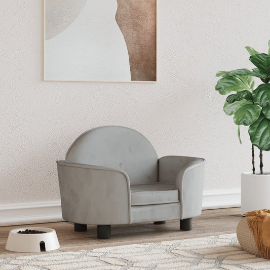 Dog bed, light grey, 66x40x45 cm, velvet