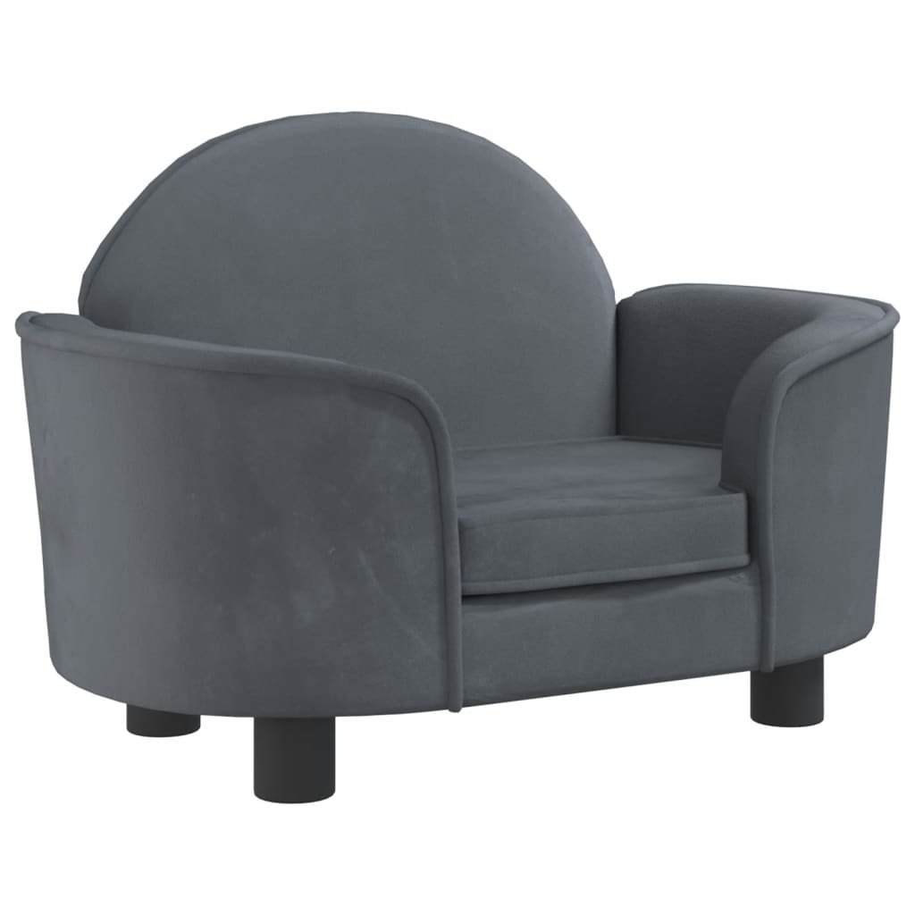 Dog bed, dark grey, 66x40x45 cm, velvet