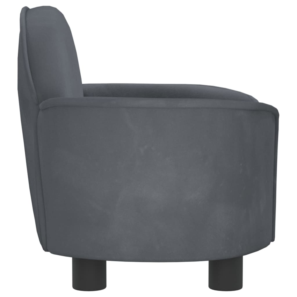 Dog bed, dark grey, 66x40x45 cm, velvet