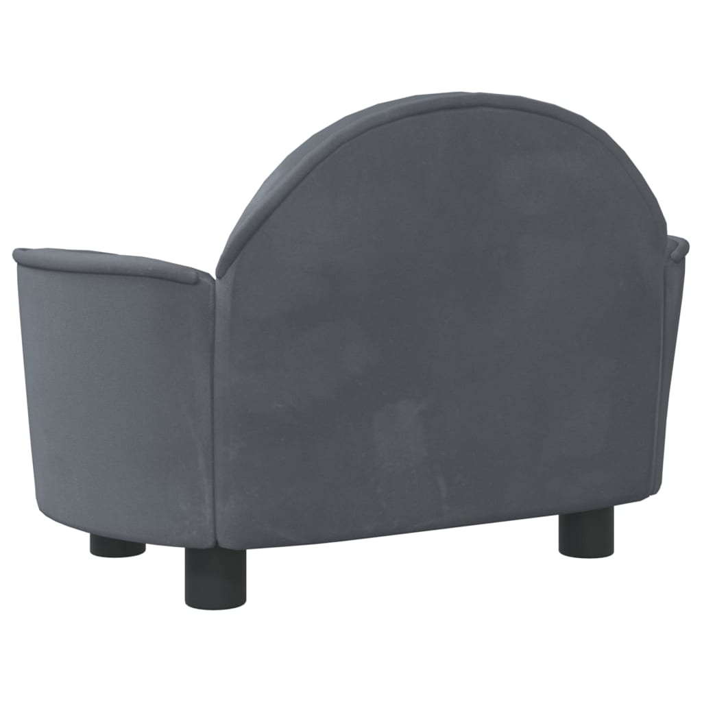 Dog bed, dark grey, 66x40x45 cm, velvet