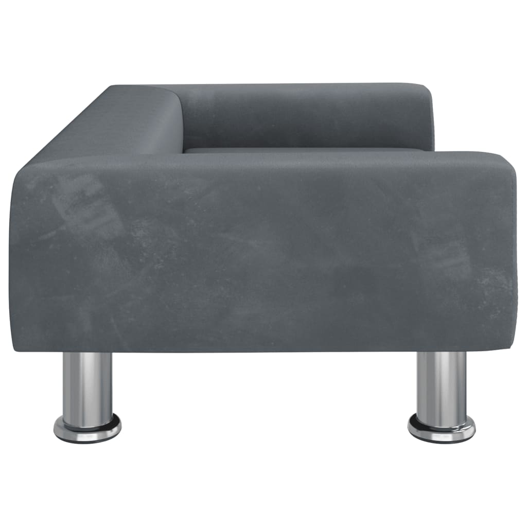 Dog bed, dark grey, 70x45x26.5 cm, velvet